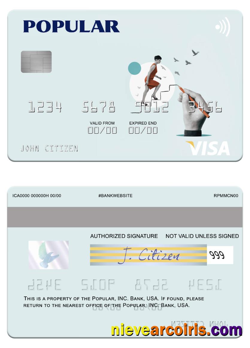 USA Popular, Inc. Bank visa card